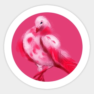 Pink bright dove Sticker